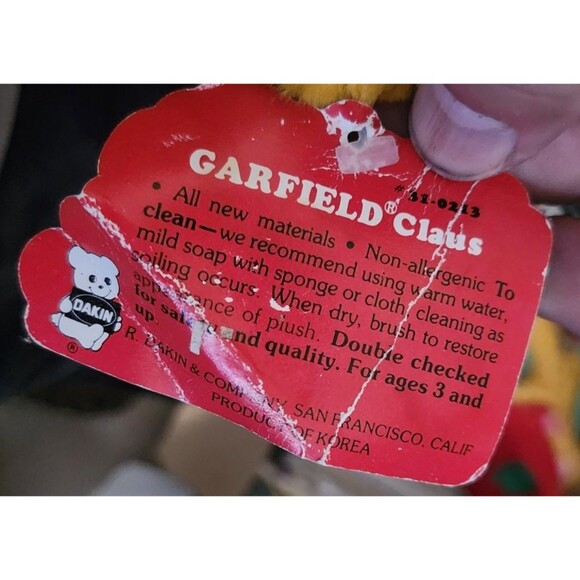 Vintage 1978 Garfield Claus Dakin Plush – Santa Hat & Beard Jim Davis Tag Toy Wo - Picture 3 of 3